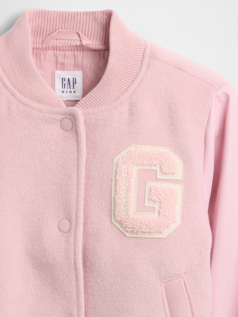 Kids Wool-Blend Varsity Bomber Jacket