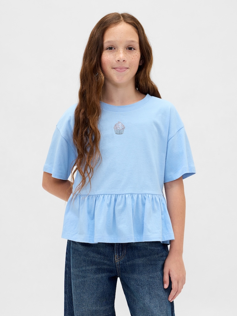 Kids Graphic Peplum T-Shirt
