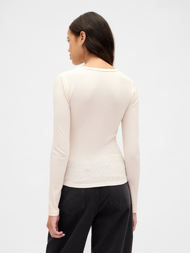 Pointelle Rib T-Shirt