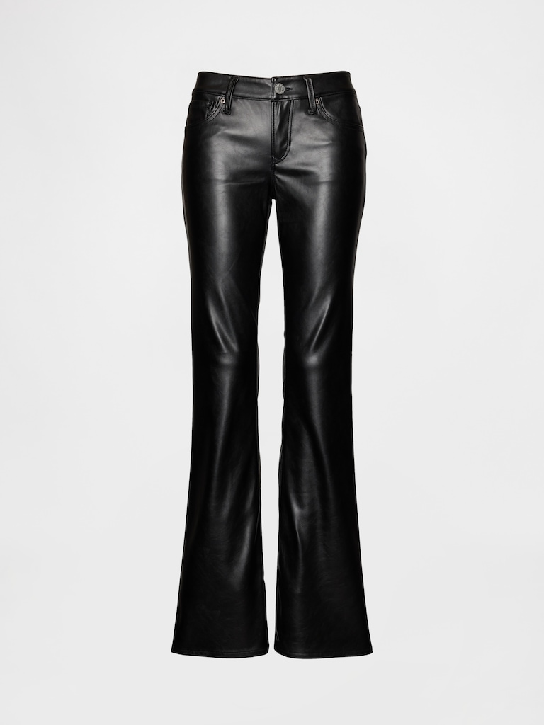 Low Rise Recycled Vegan Leather Long & Lean Pants