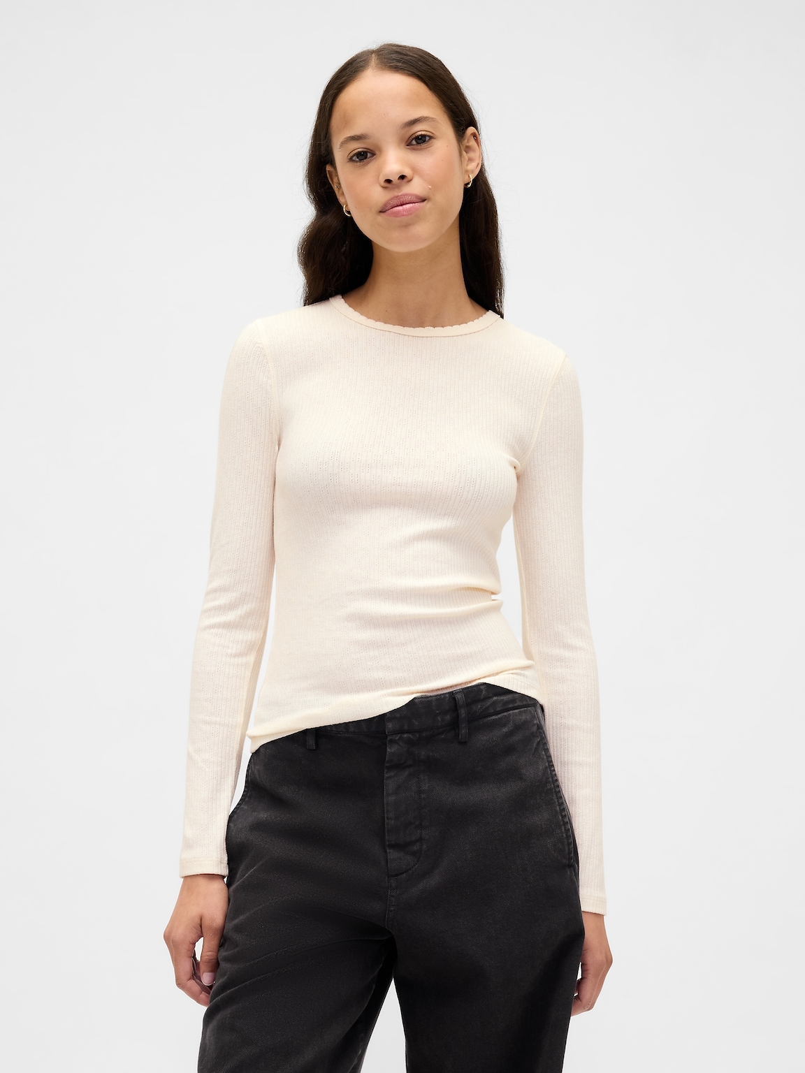 Pointelle Rib T-Shirt