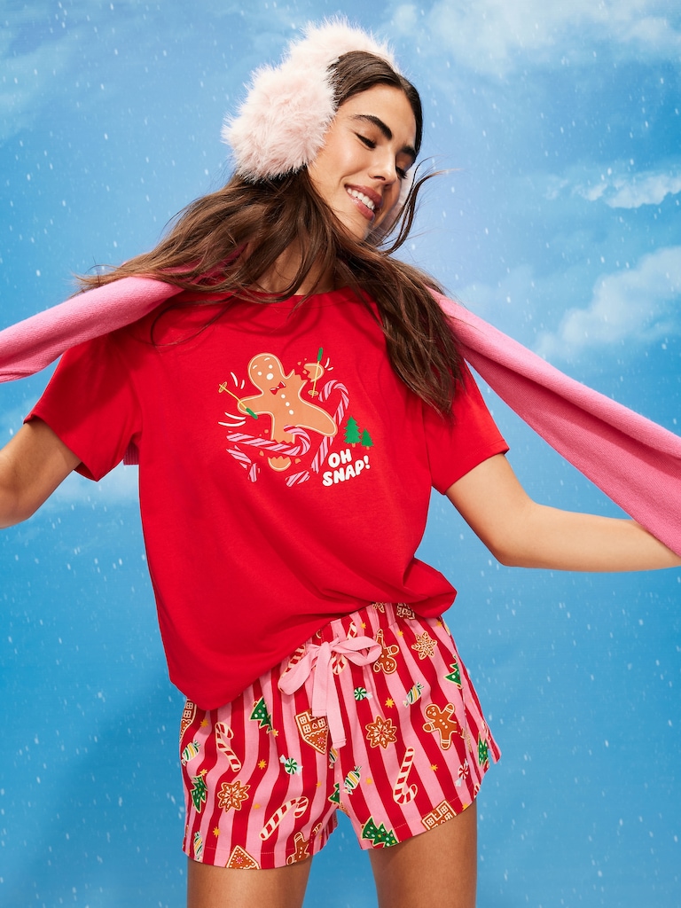 Flannel Boxer Pajama Shorts for Women