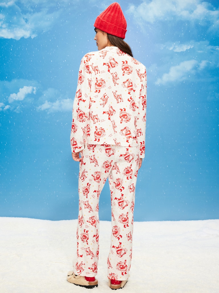 Printed Flannel Pajama Pant Set for Women