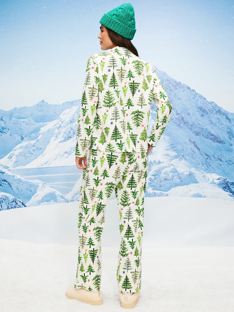 Printed Flannel Pajama Pant Set for Women