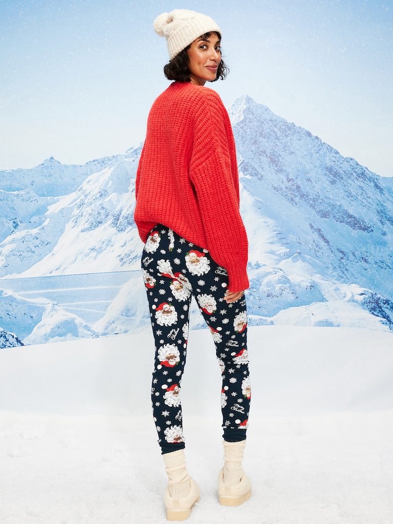 High-Waisted Waffle Pajama Leggings for Women