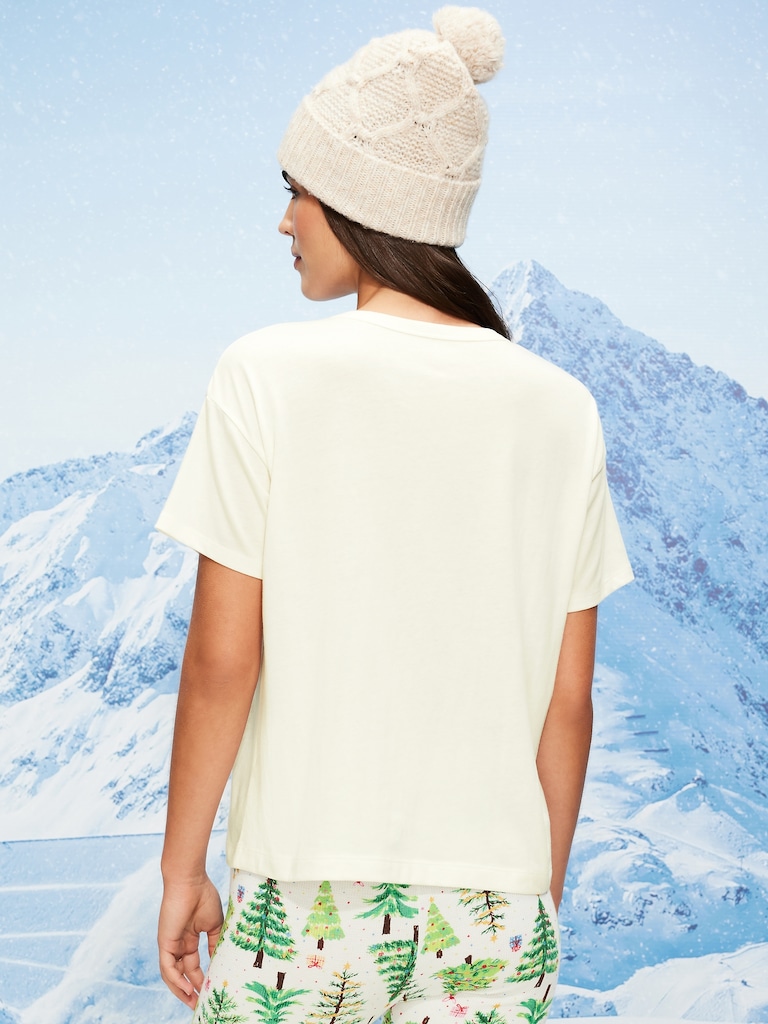 Holiday-Graphic Crew-Neck T-Shirt for Women