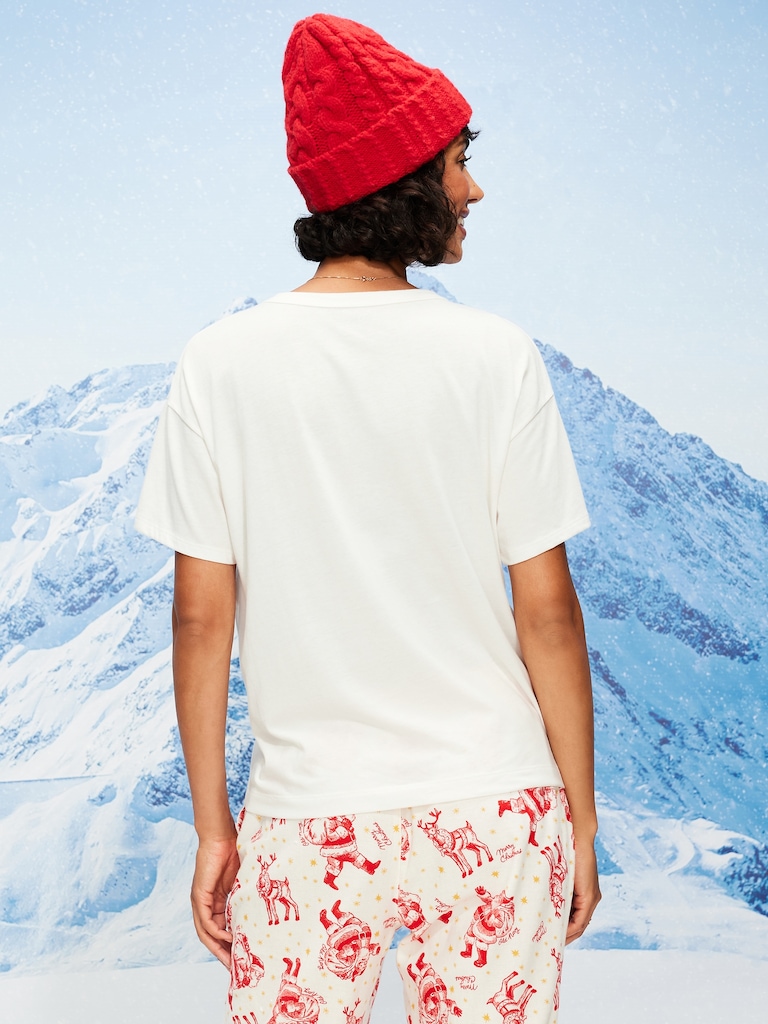 Holiday-Graphic Crew-Neck T-Shirt for Women