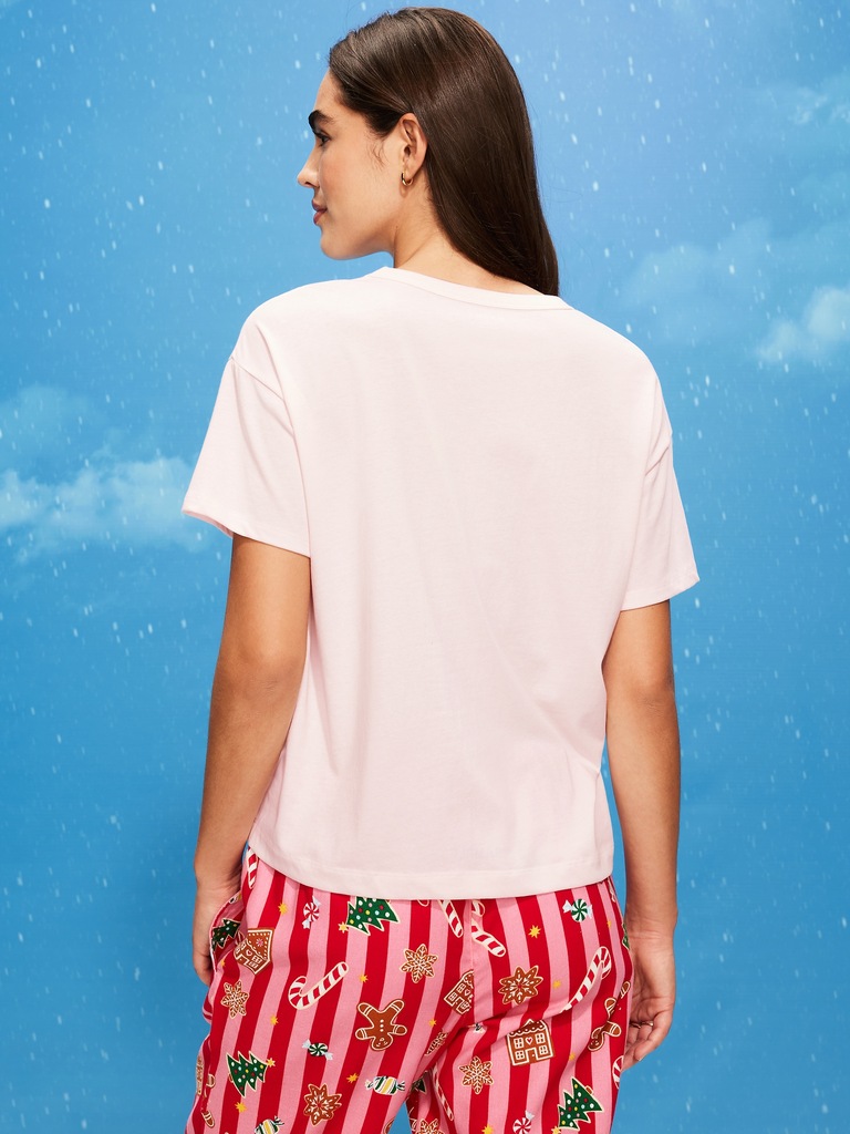 Holiday-Graphic Crew-Neck T-Shirt for Women