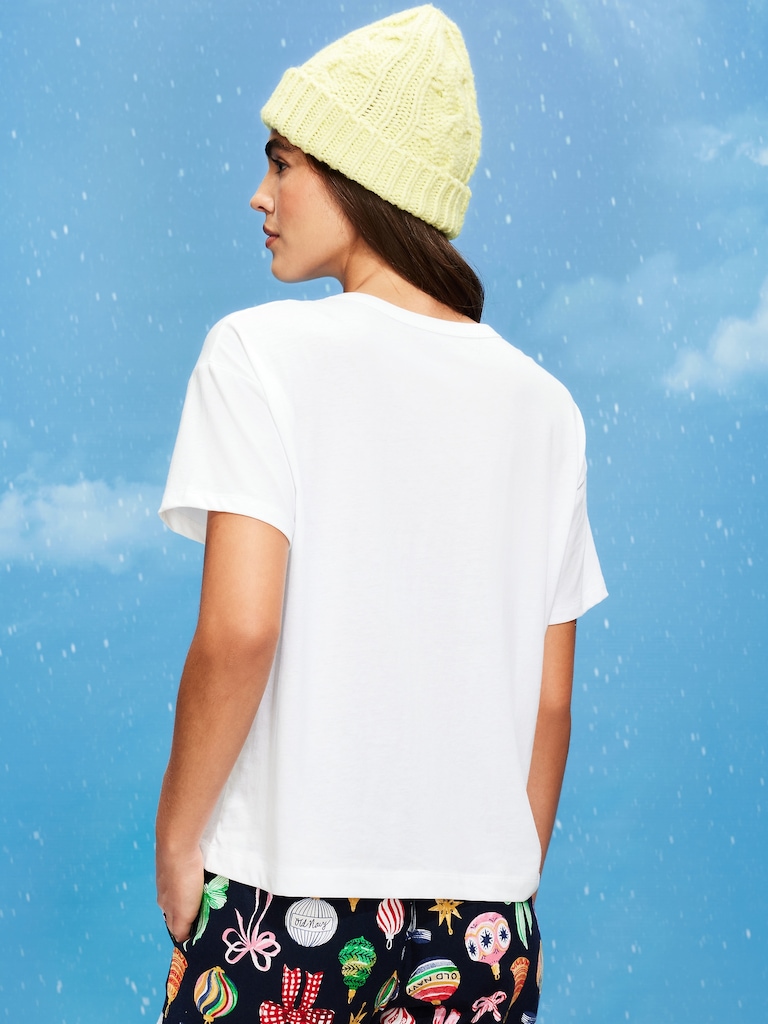 Holiday-Graphic Crew-Neck T-Shirt for Women