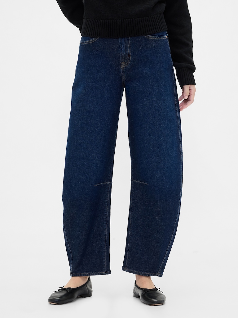 High Rise Barrel Jeans
