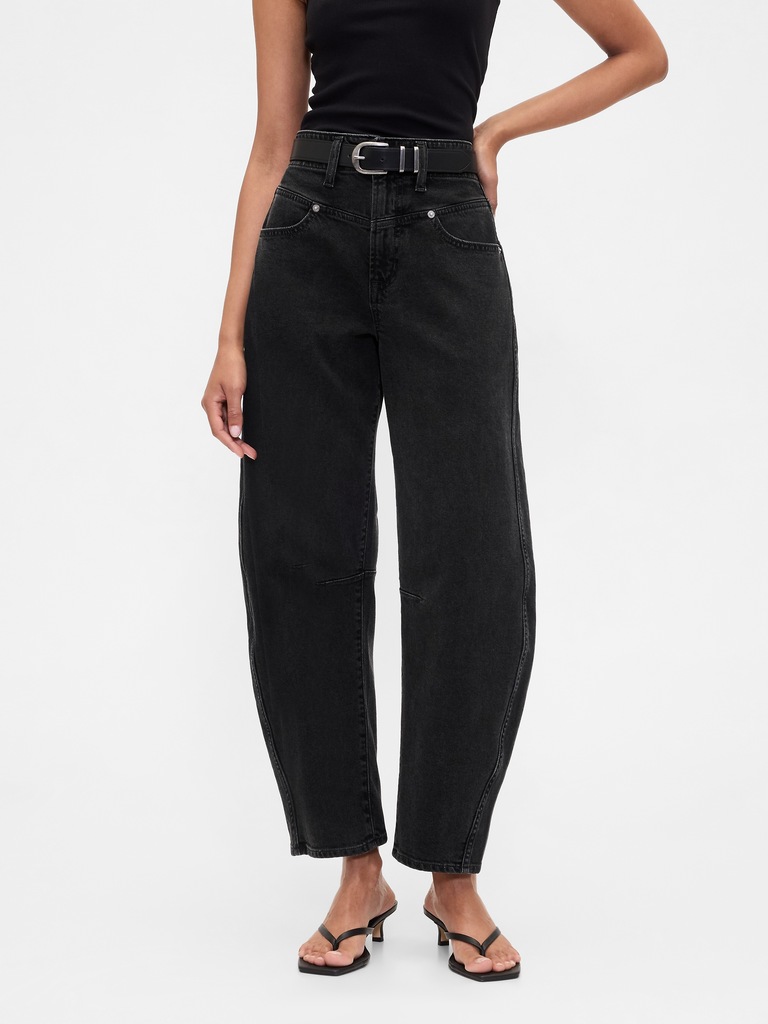 High Rise Barrel Jeans