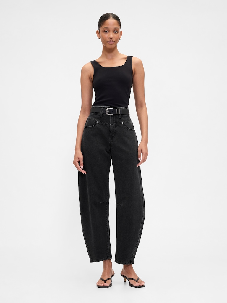 High Rise Barrel Jeans