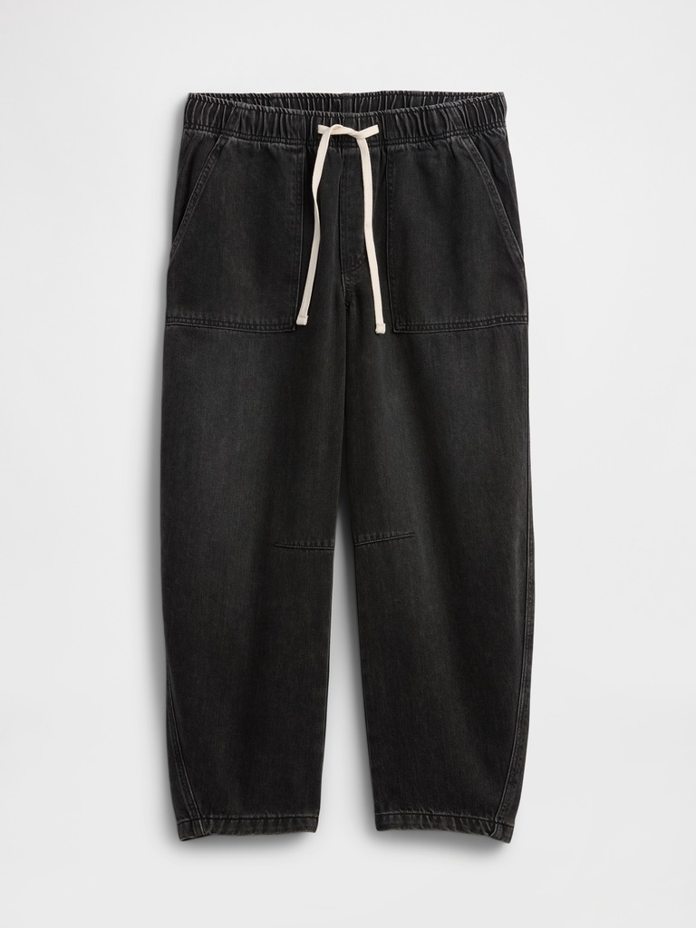 Mid Rise SuperSoft Pull-On Barrel Jeans