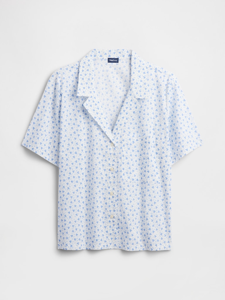Print Poplin PJ Shirt