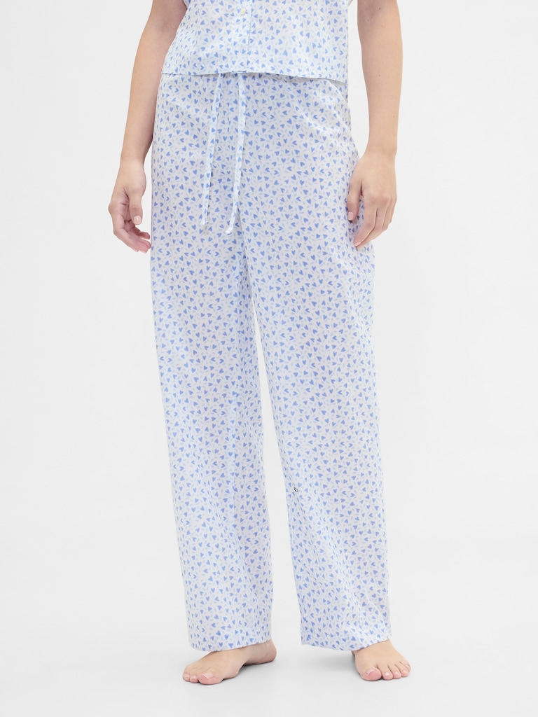 Print Poplin PJ Pants