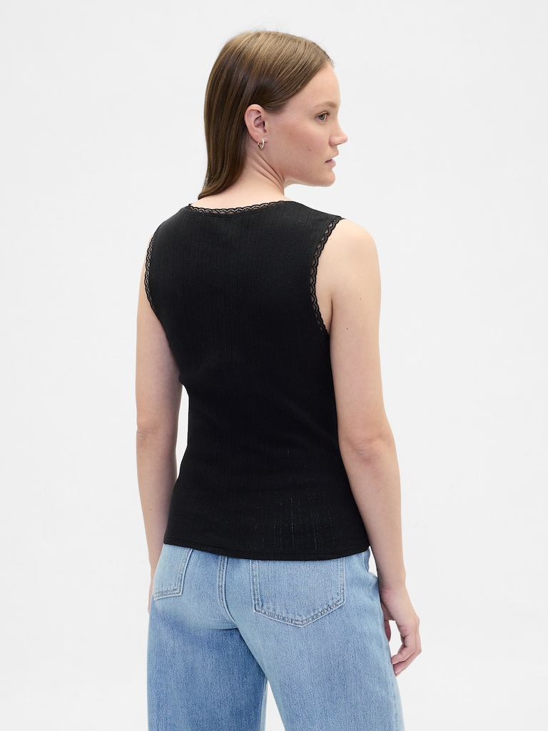 Sleeveless Pointelle Top