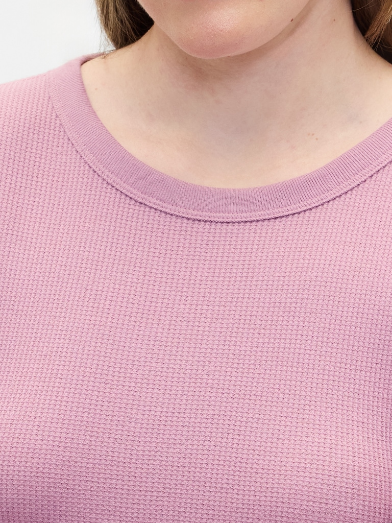 Waffle-Knit Crewneck T-Shirt