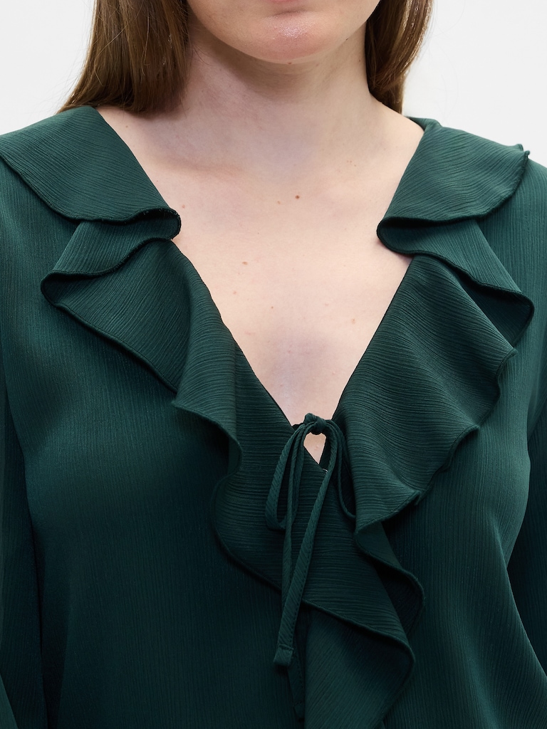 Ruffle V-Neck Top