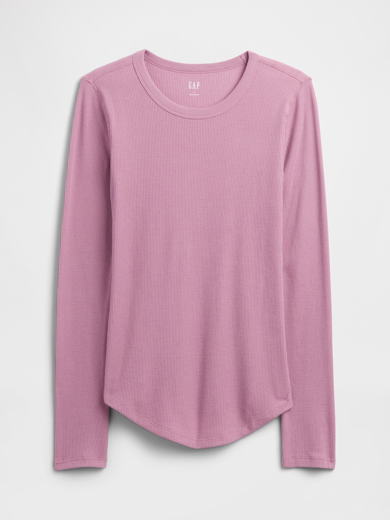 Waffle-Knit Crewneck T-Shirt