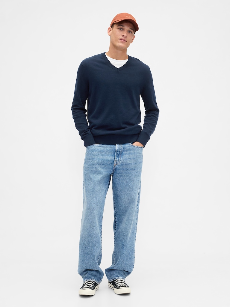 Cotton V-Neck Sweater