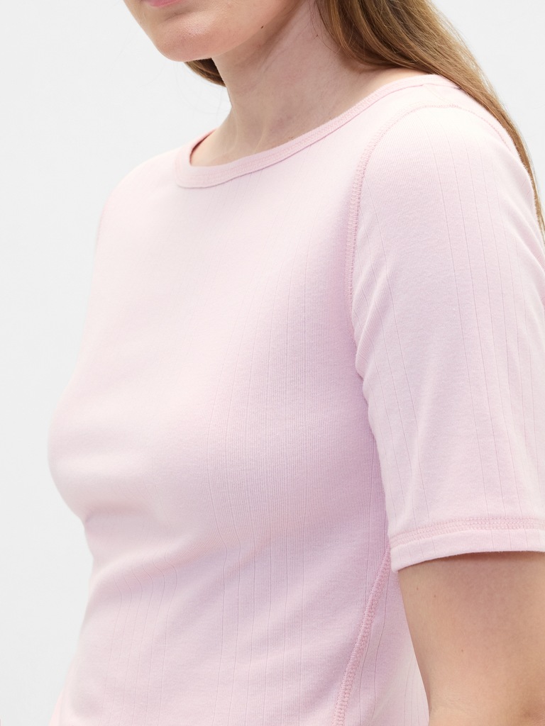 Modern Ribbed Boatneck T-Shirt