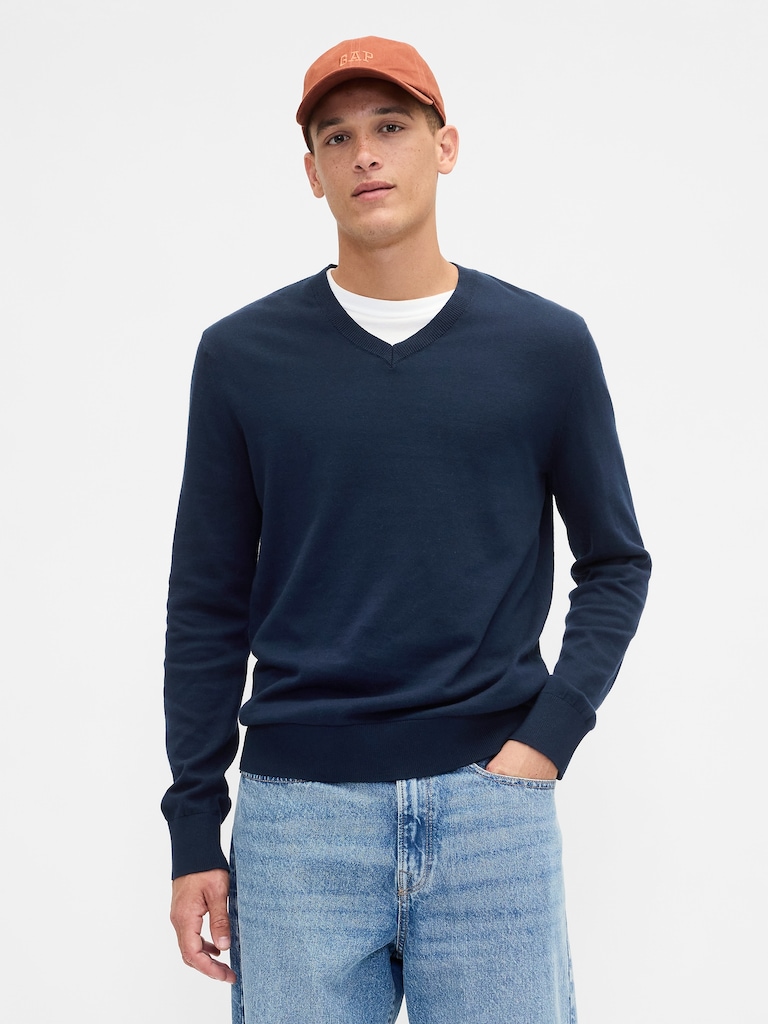 Cotton V-Neck Sweater