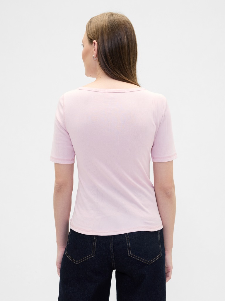 Modern Ribbed Boatneck T-Shirt