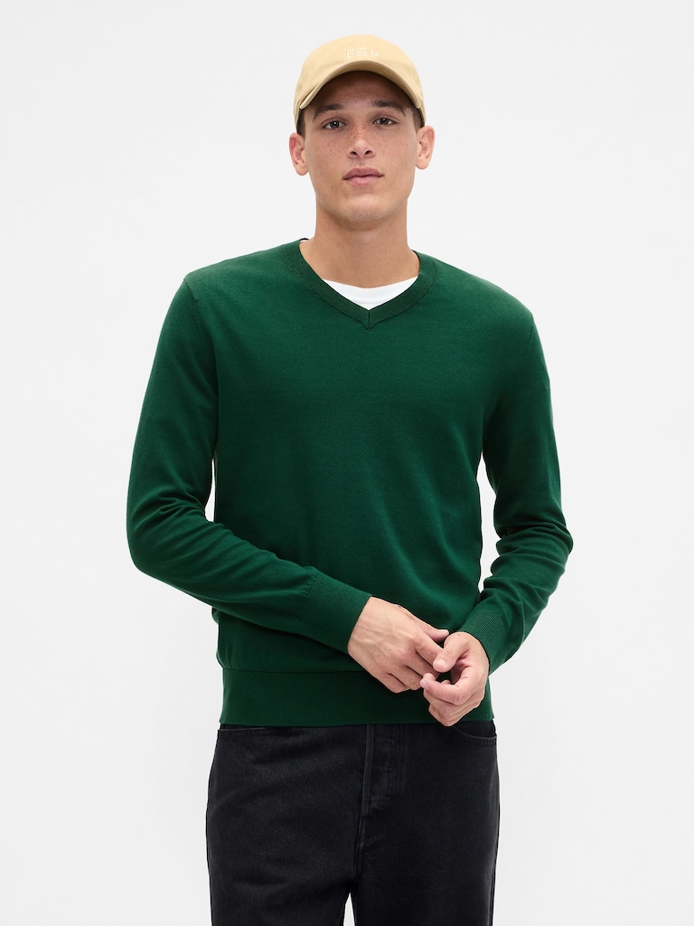 Cotton V-Neck Sweater