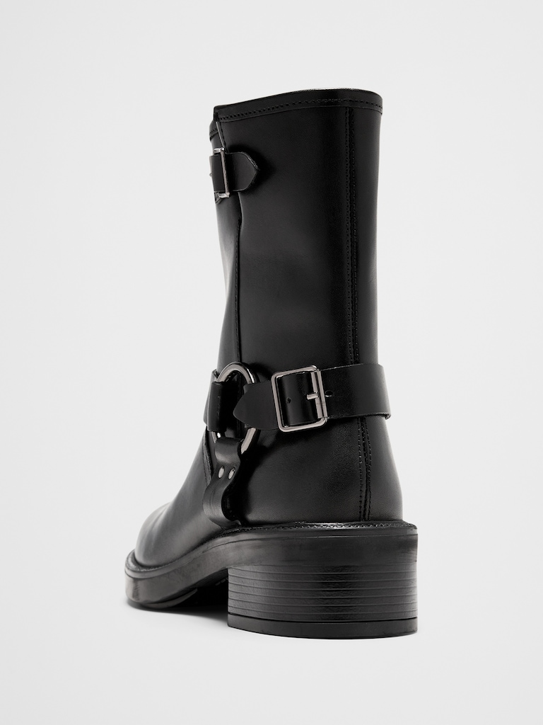 Leather Moto Boot