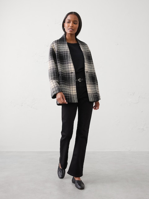Manteau Gris Banan Republic Taille XS - Duffle Coat à Bascules, Laine Mixte, Occasion Très Bon état