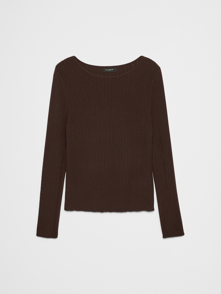Ribbed Boatneck Sweater