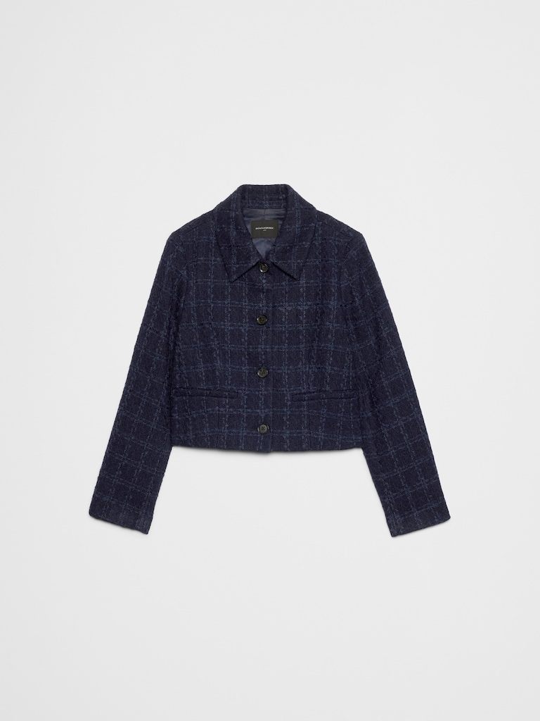 Textured Cropped Jacket