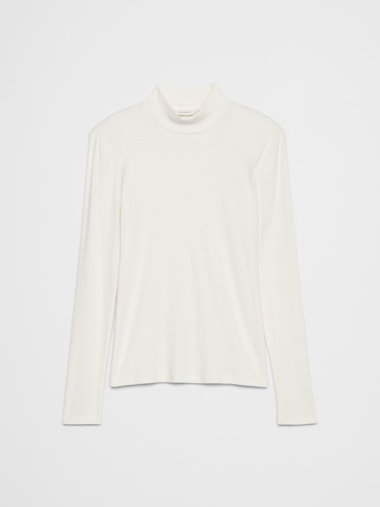 Ribbed Mock-Neck Top