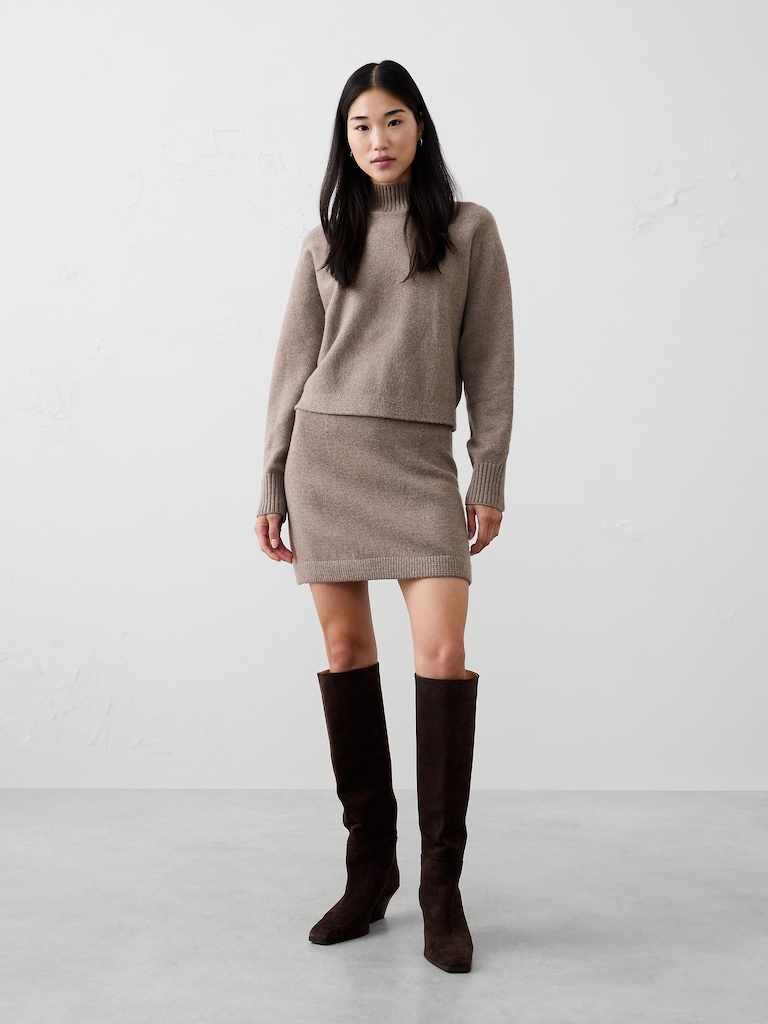 Ribbed Mini Sweater Skirt