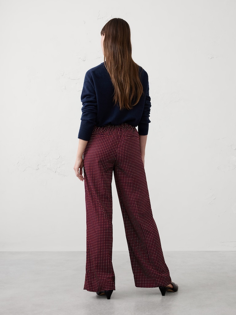 Hayden Wide-Leg Satin Pant