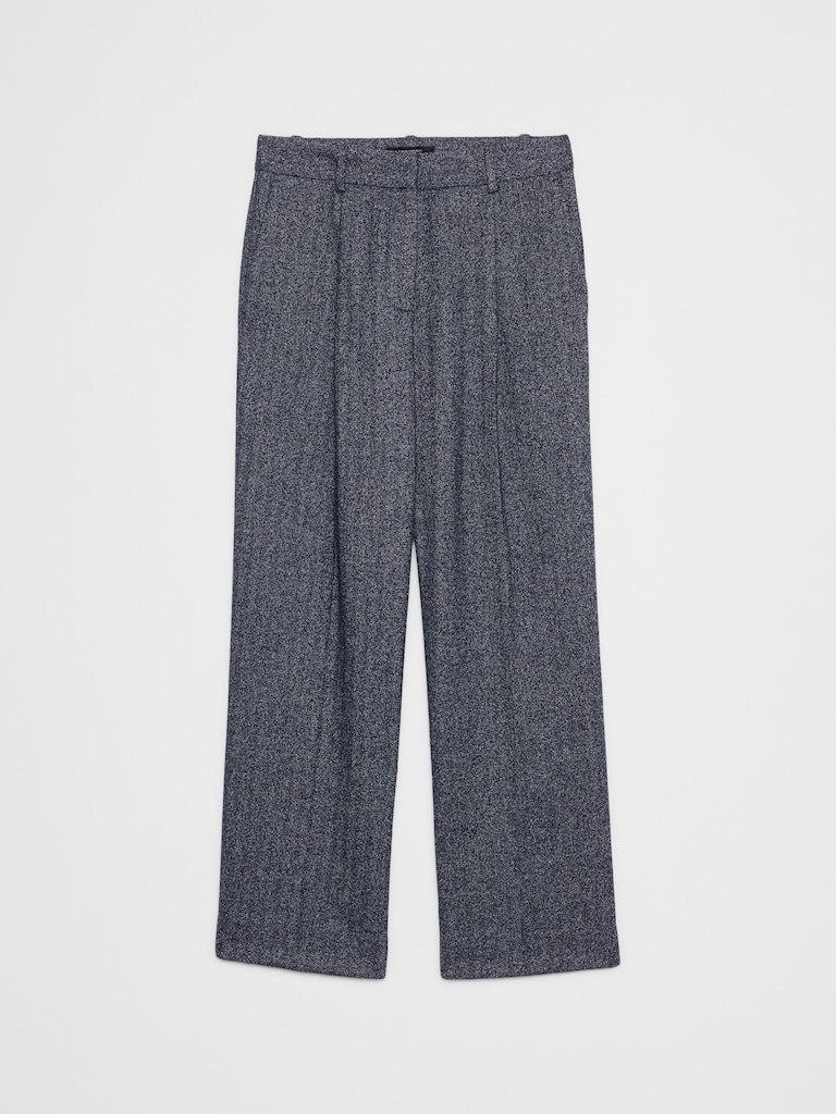 Straight High-Rise Herringbone Trouser