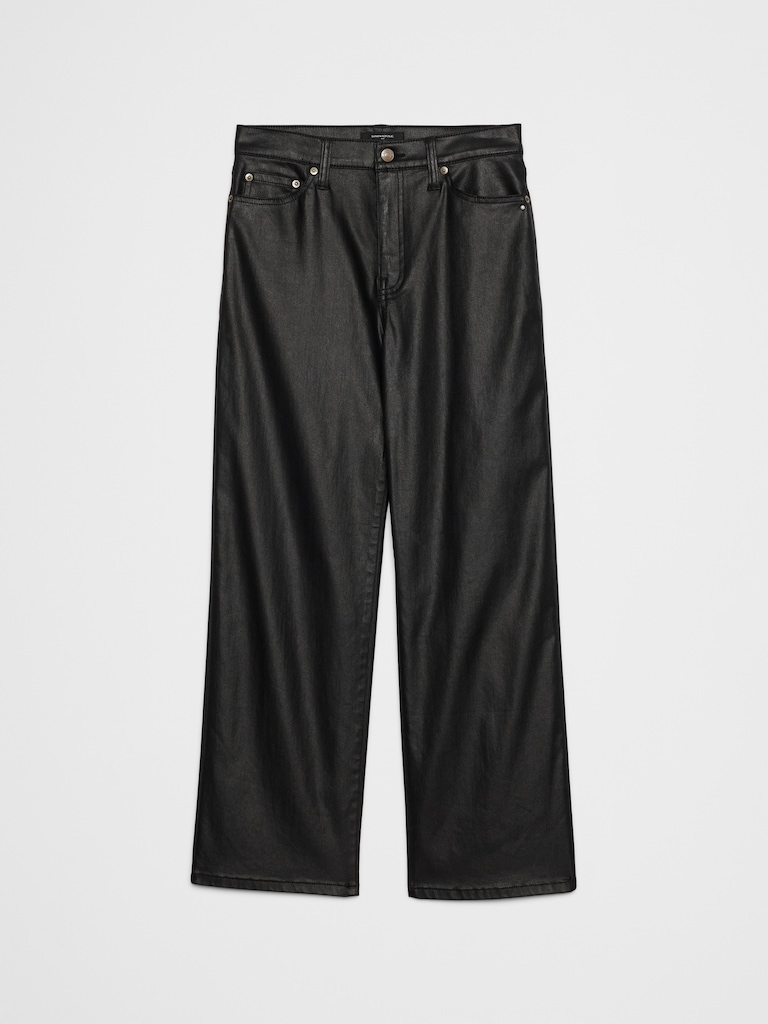 Straight High-Rise Coated Jean