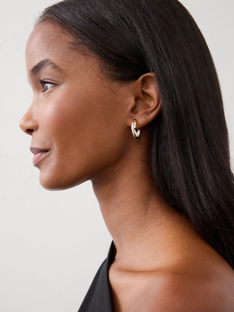 Seed Pearl Mini Hoop Earrings