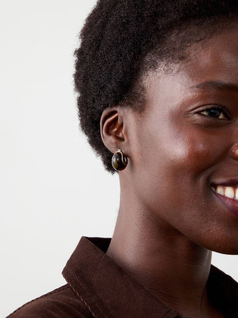 Resin Chunky Mini Huggie Earrings