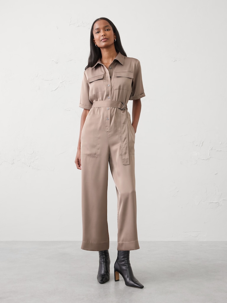 Satin Utility Jumpsuit