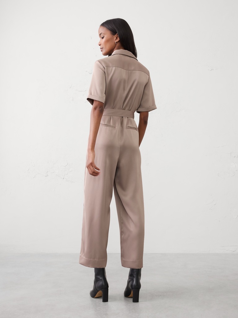 Satin Utility Jumpsuit