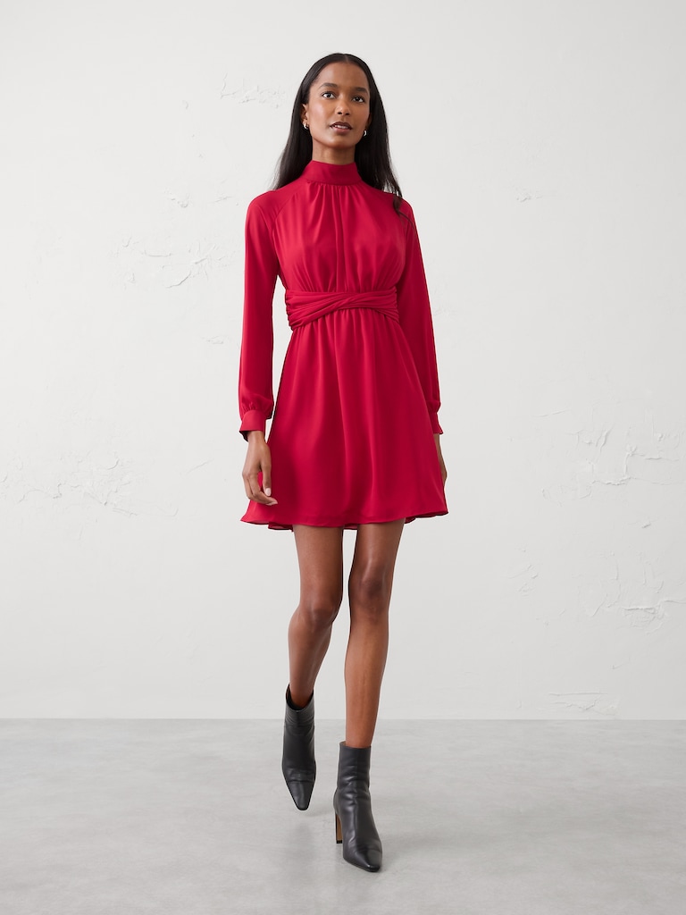 Twisted-Waist Mini Dress
