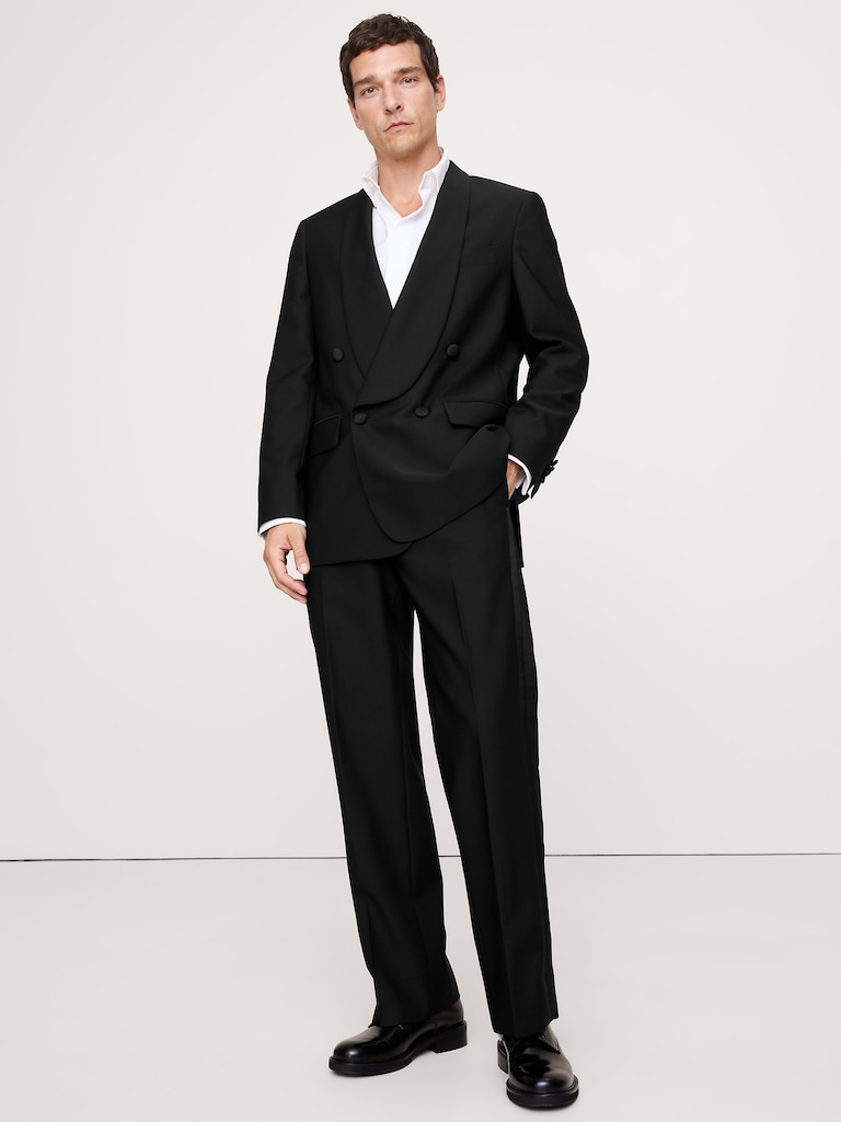 Straight Italian Barathea Tuxedo Pant