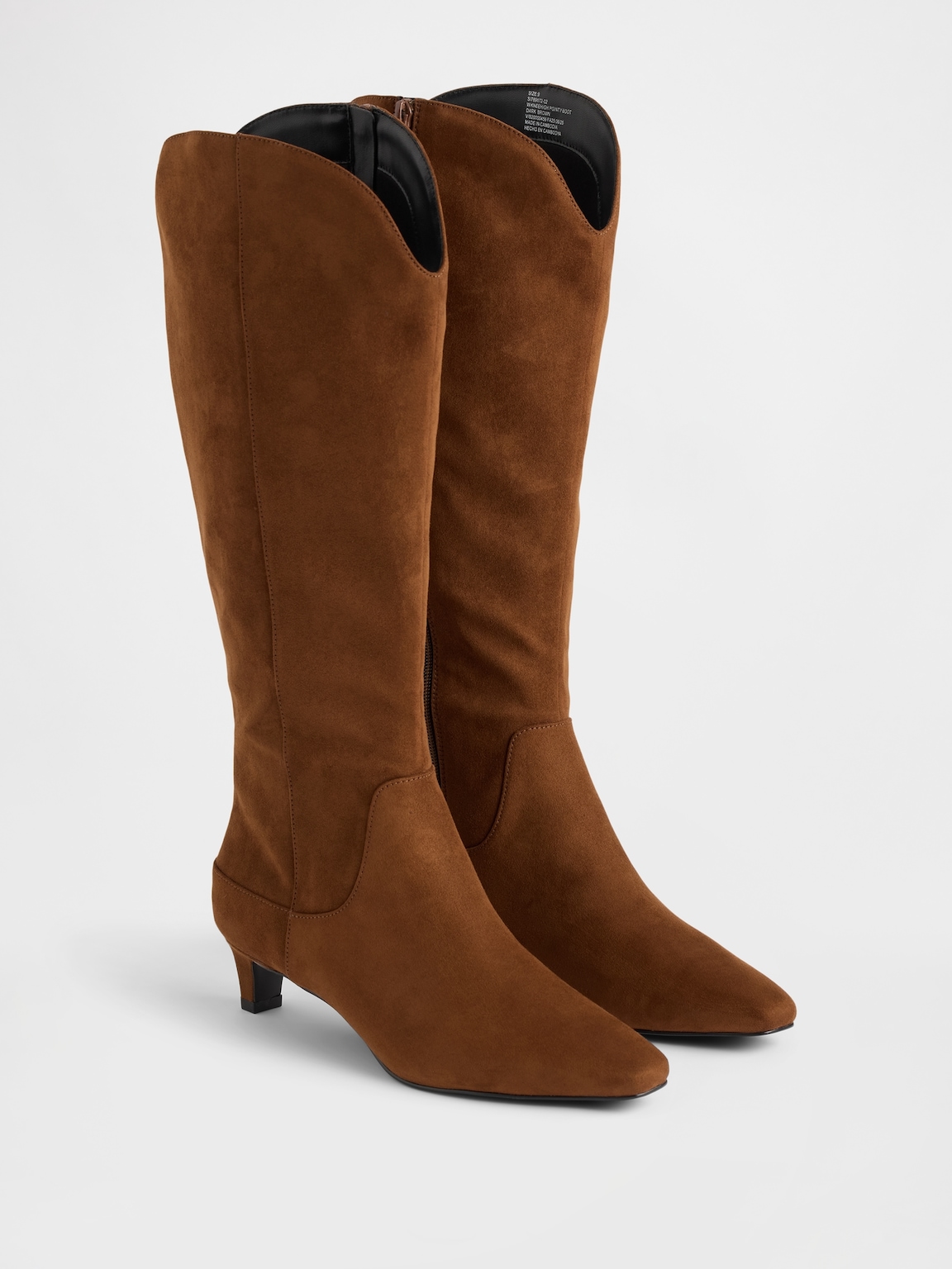 Kitten Heel Pointy Knee High Boots
