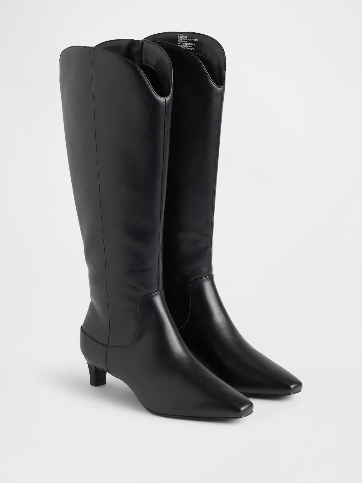 Kitten Heel Pointy Knee High Boots