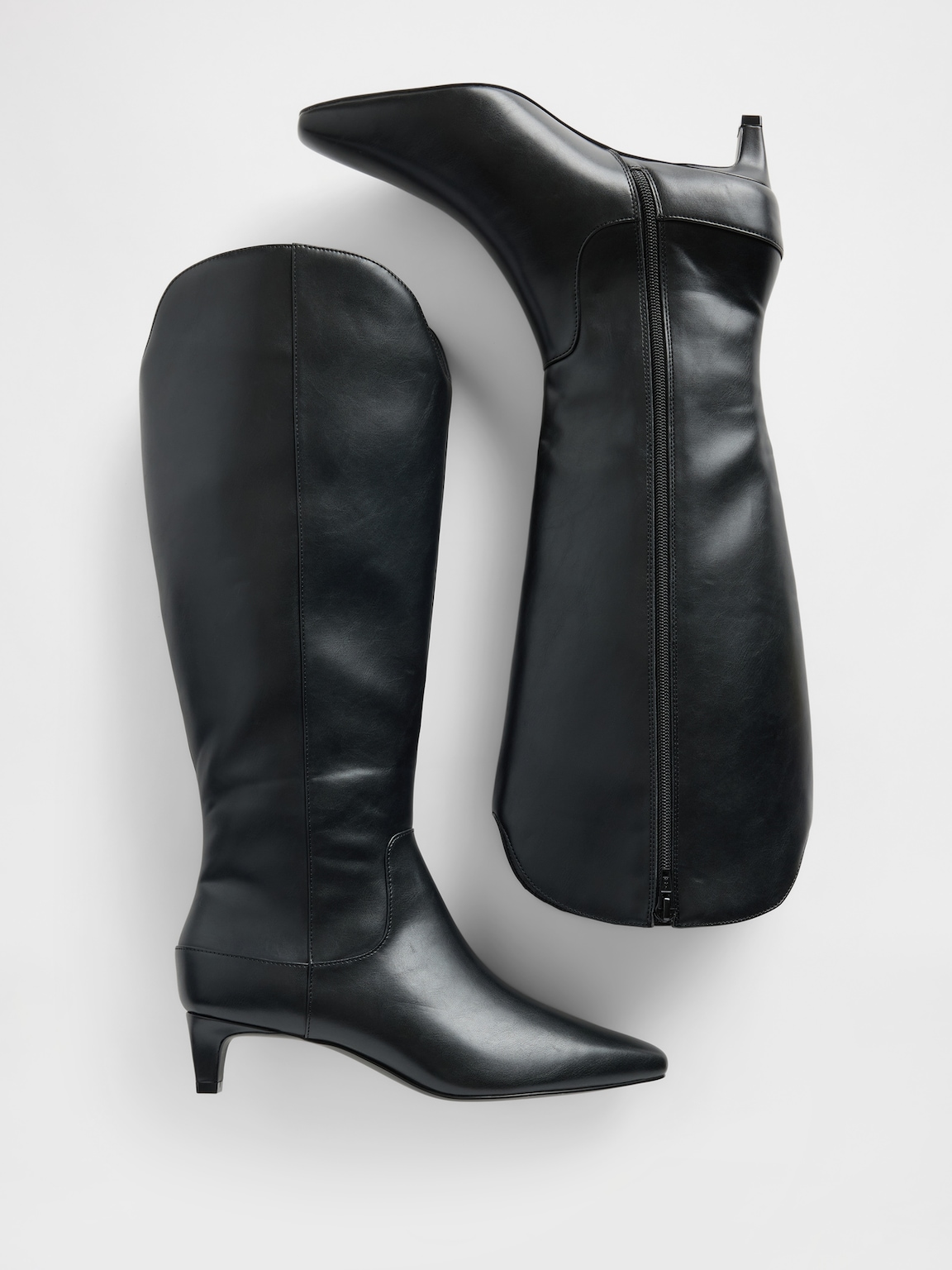Kitten Heel Pointy Knee High Boots