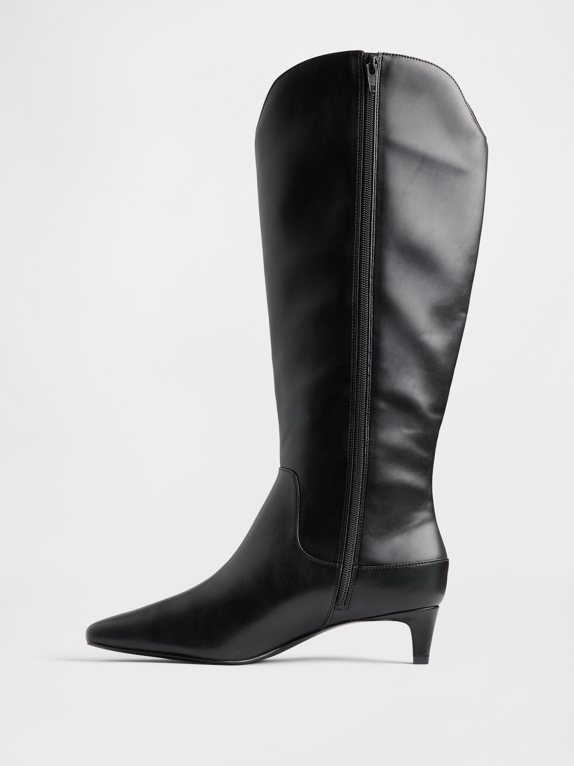 Kitten Heel Pointy Knee High Boots