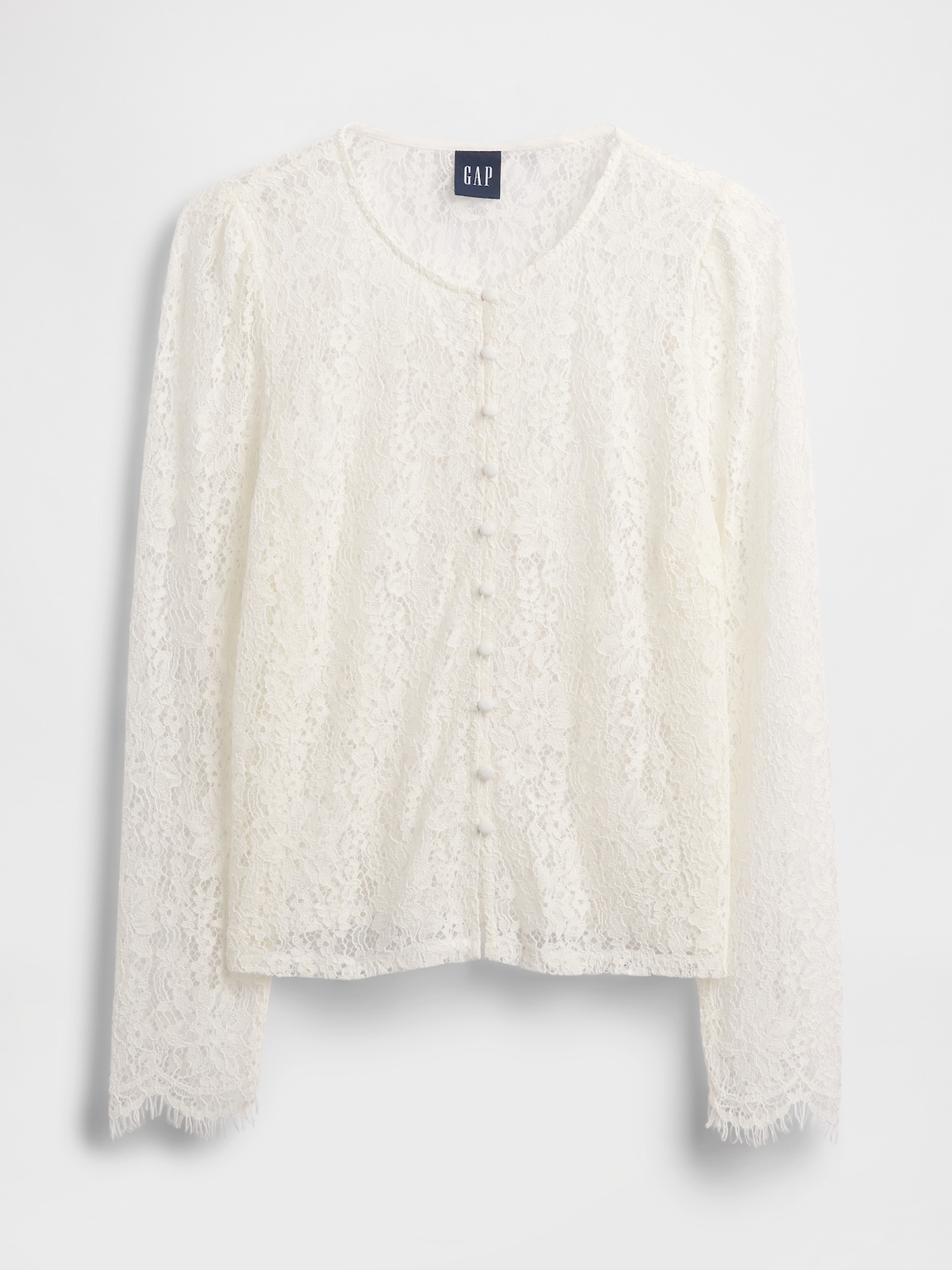 Lace Button-Front Top