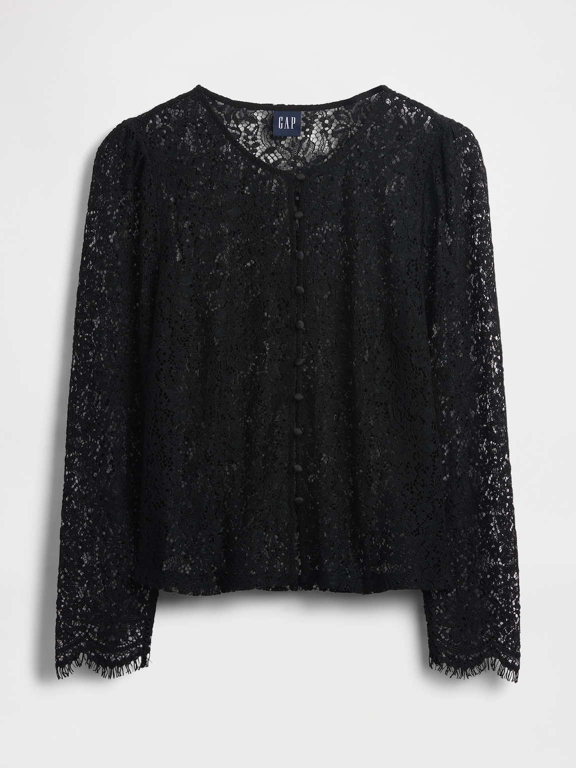 Lace Button-Front Top