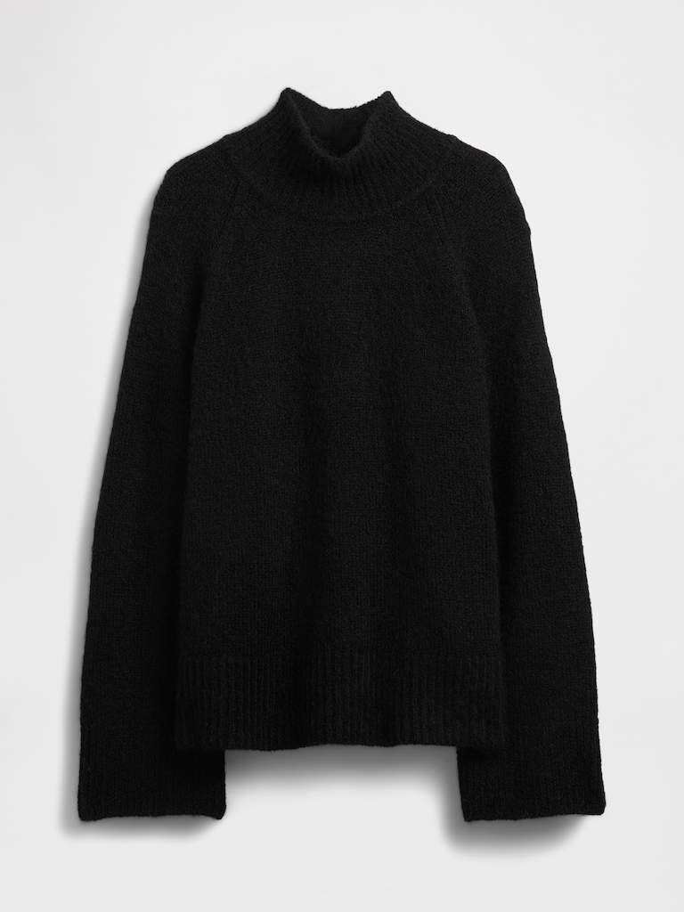 Fuzzy Oversized Turtleneck Sweater